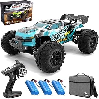 SG116 MAX 1:16 Remote Controlled Car, 1:16 Waterproof RC Cars, 80KM/H 4WD RC High Speed Offroad with Brushless Motor for Adults, 3 Batteries