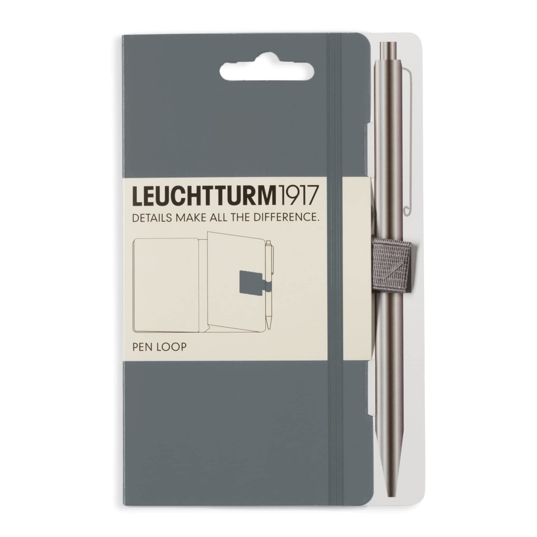 LEUCHTTURM1917 342942 Pen Loop, self-adhesive, anthracite