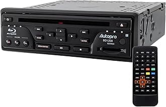 Autopro BD1208 In Dash One Din size Blu-Ray DVD Player without AM/FM radio, Black