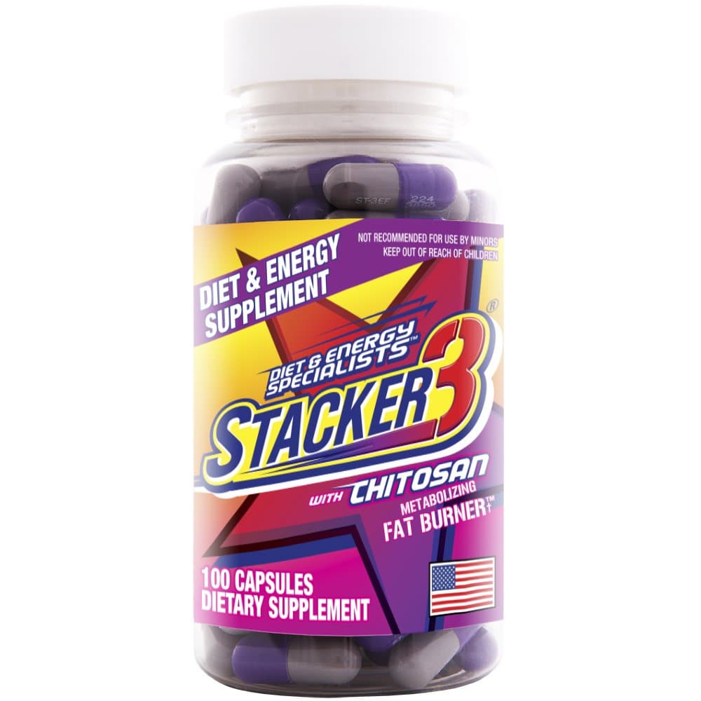 Stacker 3 Metabolizing Fat Burner with Chitosan, Capsules, 100Count Bottle