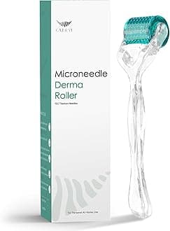 Derma Roller Titanium Needles,192 Micro Needle Dermal Roller- Microneedling Roller Beauty Tool At Home Use (Blue)