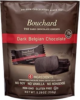 Premium Belgian Dark Chocolate with 72% Cacao (5.29 OZ / 150g) (Pack of 2)