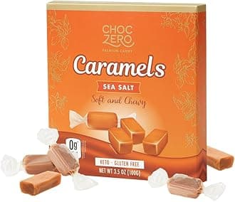 Sugar Free Caramels - Keto Candy - All Natural, Soft and Chewy - Low Carb Snack (3.5oz Box)