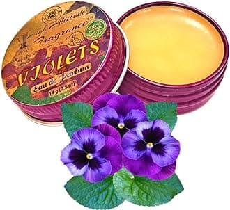 VIOLETS Perfume - Eau de Parfum - Solid Balm - Natural Essential Oils Aromatherapy Fragrance (Viola Odorata, Orris, Lavender, Heliotrope, Hyacinth, Vanilla) Travel Size, Party Guest Favors Gifts-0.5oz