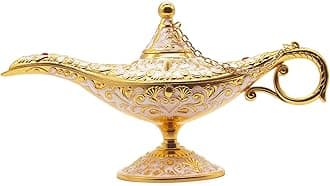 Classic Vintage Collectable Rare Legend Aladdin Magic Genie Costume Lamp Home Table Decoration & Gift, Golden White