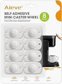 Aieve Self Adhesive Caster Wheels, 8 Pack Appliance Rollers for Kitchen Appliances, Small Appliance Wheels, Mini Swivel Wheels for Countertop
