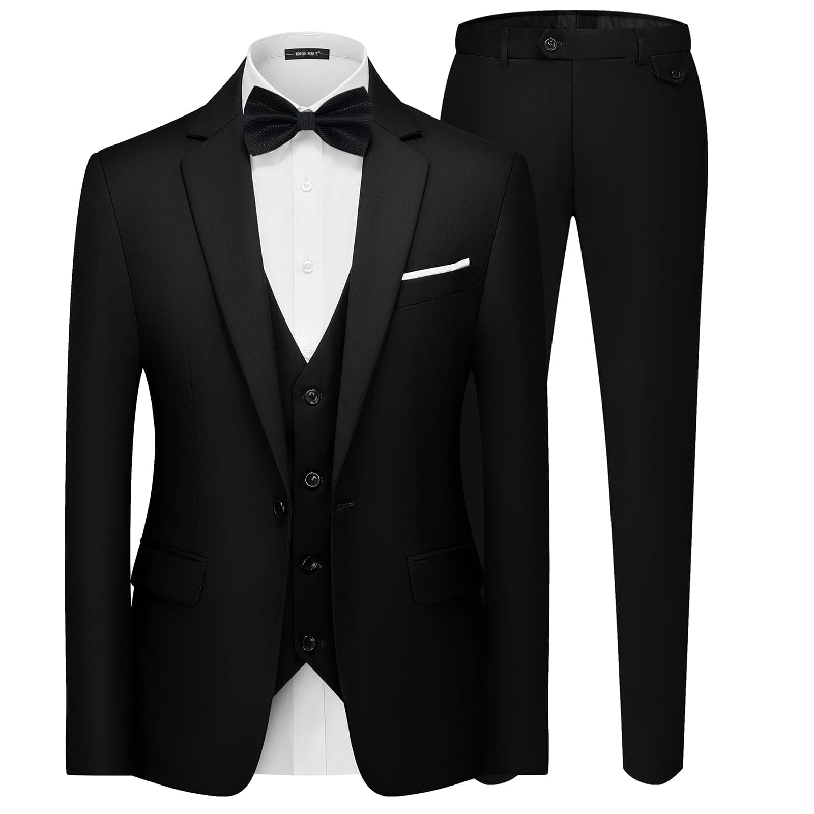 Men's 3 Pieces Suit Elegant Solid One Button Slim Fit Single Breasted Party Blazer Vest Pants Set