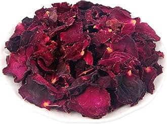 Dried Red Rose Bud Petals, Real Natural Dried Rose Petals 4oz for Bath Tea, Cake, Soap Making, Candle Making, Wedding, Confetti, DIY Crafts Edible. (darkpetal50g)