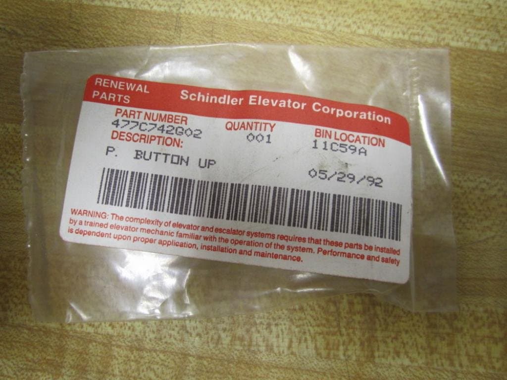 Schindler Elevator 477C742G02 Button UP
