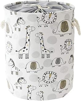 INough Baby Hamper Kids Laundry Basket Nursery Hamper Stuff animal Organizer,Toy Baskets Corner Stuffed Animal Storage Basket Kids Storage Basket Safari Nursery Decor Clothes Hamper for Boys, Giraffe