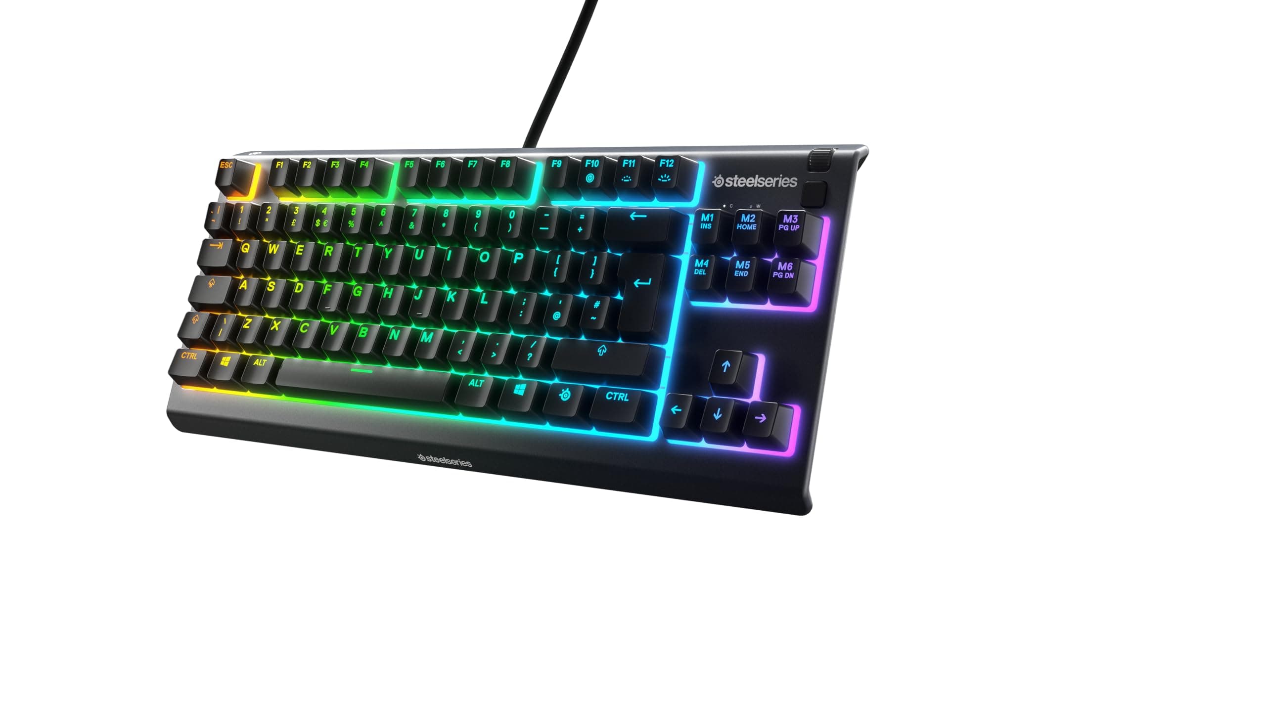 Apex 3 TKL - Gaming Keyboard - Tenkeyless Compact Form Factor - Silent Gaming Keyboard - 8-Zone RGB Illumination - IP32 Water & Dust Resistant - English QWERTY Layout , Black