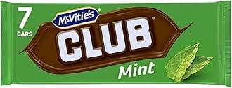 Club Mint Biscuit Bars, 7 Bars per Pack, 161 g (Pack of 1)