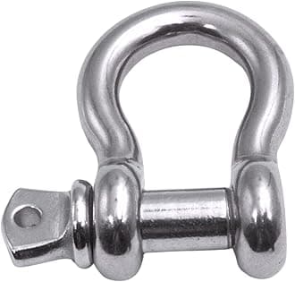 MarineNow Multi-Pack US Type 316 Stainless Steel Bow Shackle Over Size Screw Pin Anchor, Towing, Off Road Recovery