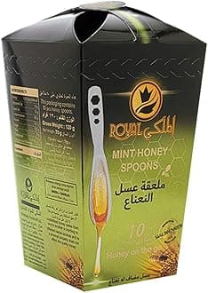 AL MALAKY ROYAL Honey Spoons, Boosts Metabolism, Free from any Preservatives, 100% Pure & Natural Honey - 10 Pieces (Sidr With Mint)