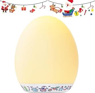 MediAcous Night Lights, 2000mAh Baby Night Light with 7 Colors Changing & Dimming Function, Rechargeable Kids Night Light with 1 Hour Timer & Touch Control for Bedroom, Living Room Christmas Pattern [Energy Class A]