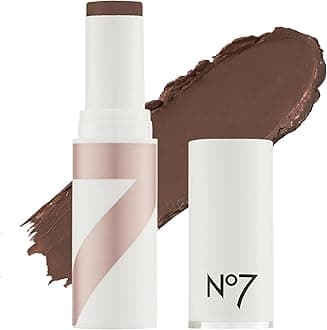 No7 Stay Perfect Foundation Stick - Long-Wear Cream Foundation with Medium, Buildable Coverage - Enriched with Squalene for a Hydrating, Non-Drying & Dewy Finish - Mahogany (10g)