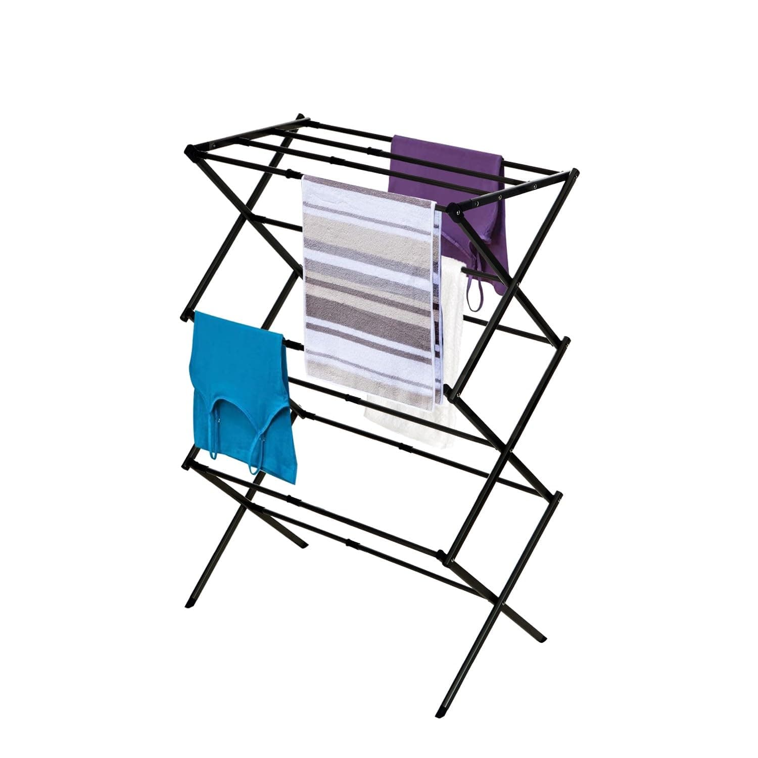 BLACK+DECKER Laundry Organization Expandable/Collapsible Clothes Drying Rack. Essential for Camping/Trailers or Anywhere You Air Dry Laundry. Oversized for Multiple Garments, (Black)