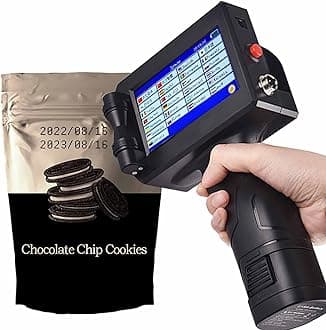 BRAAZI Handheld Inkjet Printer, Handheld Printer Portable with 4.3 Inch Touch Screen Quick-Drying Inkjet Coding Machine for Expire Date, Barcode, QR-Code, Logo, Batch Series Number