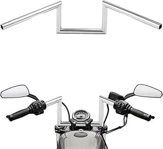 6" Rise 1" Fat Z-Bar Handlebar Fit For Harley-Davidson Honda Yamaha Suzuki Kawasaki Triumph Most Chopper Cruisers Bobber Bike Cafe Racer