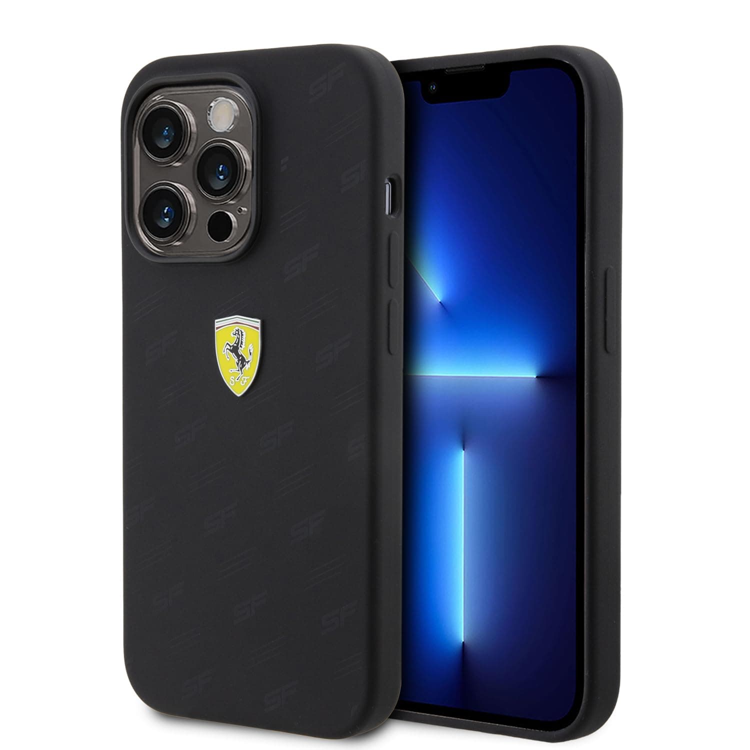 Ferrari Silicone Case For iPhone 15 Pro (Black)