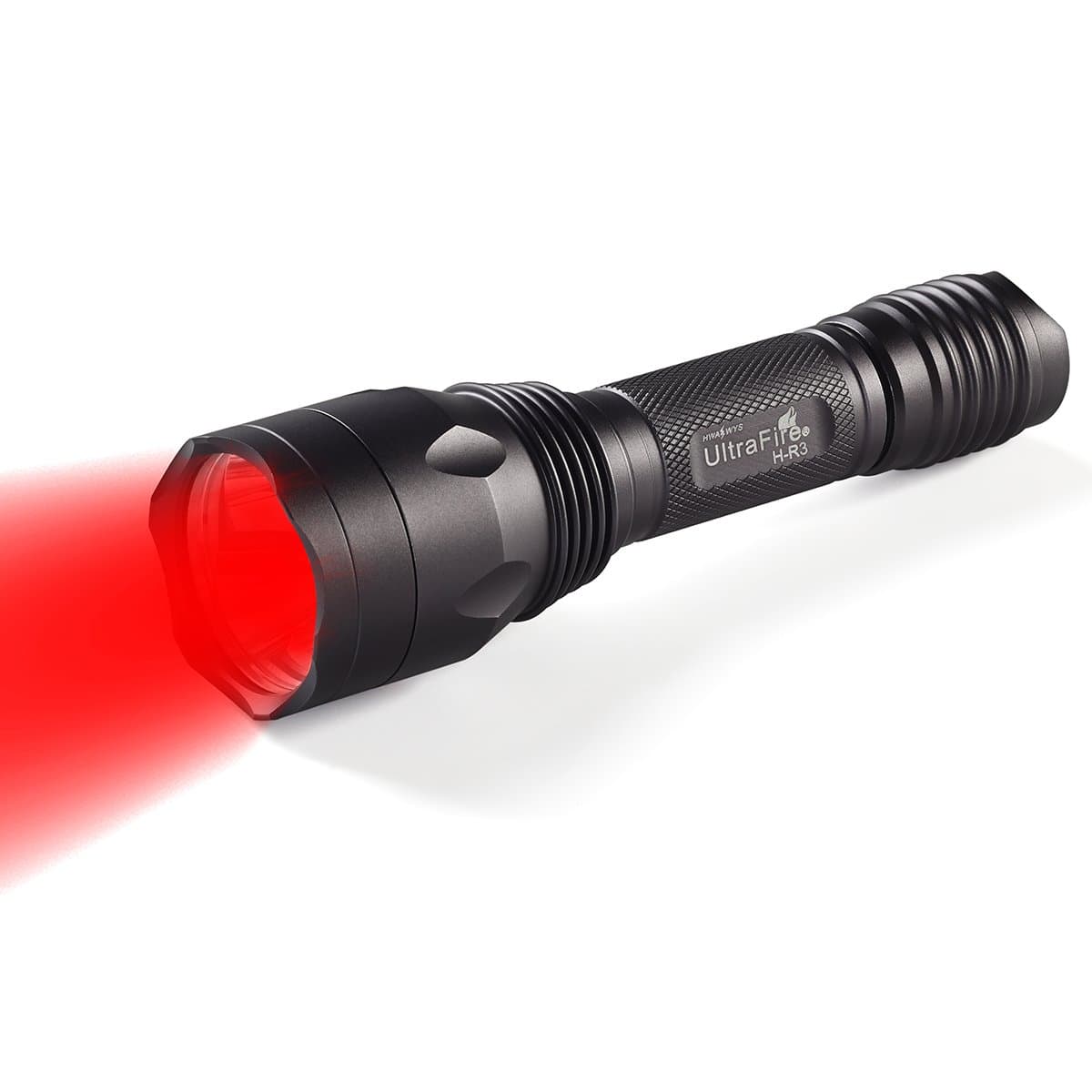 Red Light Flashlight 630nm Powerful 3 LED Red Flashlight, Single Mode 256 Yard Red Hunting Light for Night Hunting Fishing Outdoor Activities, H-R3 (Battery Not Included)