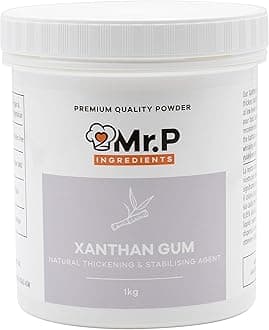 Mr.P Ingredients Xanthan Gum 1 Kg Powder Thickener Stabiliser Ideal for Making Soups Sauces Gluten Free Baking Ice Cream Vegan Vegetarian Gluten Free Halal Kosher Non-GMO (Recyclable Pot)