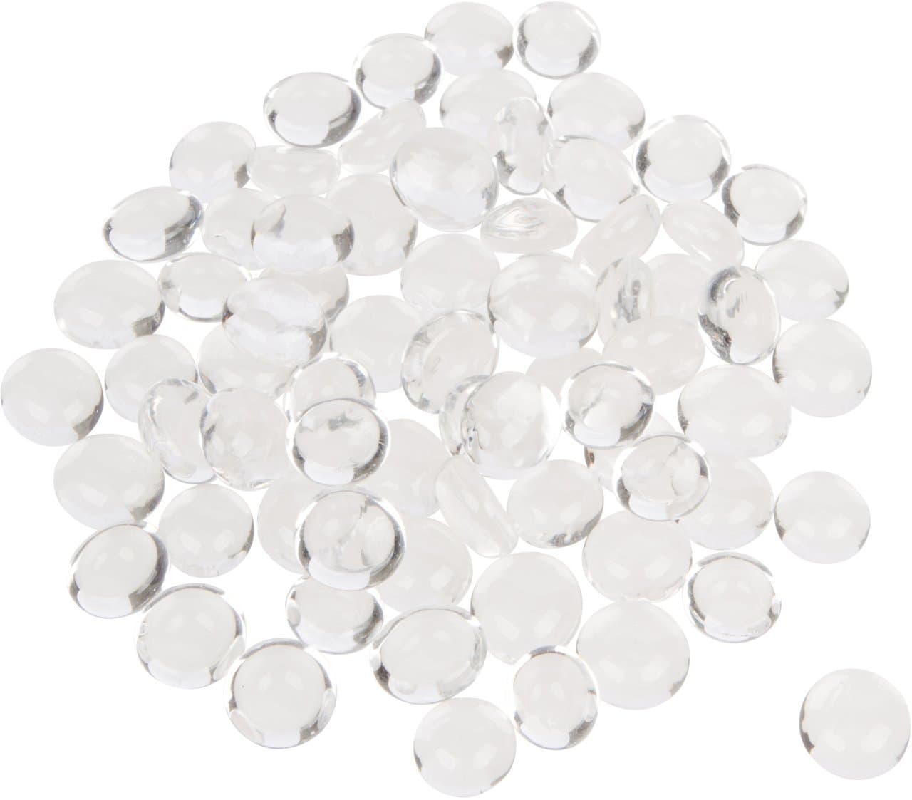 System 96 Glass Pebbles- Crystal Clear - 96 COE - 1/2 Pound Bag