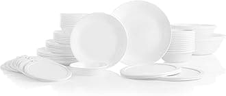 Winter Frost White 78pc Dinnerware Set | Service for 12 | Classic White |Easy-to-Clean | Triple-layer strong glass resistant to chips and s |Made in USA