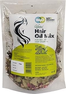Herbal Hair Oil Mix of 21 Herbs for Thick Long Hair Growth 150 grams, Hairfall, Hair Repair, Scalp Care, Haircare Products Both for Men & Women -