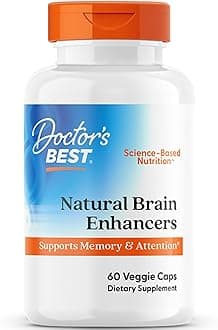 Doctors Best Natural Brain Enhancers with AlphaSize + SerinAid, Supports Memory & Attention, Non-GMO, Gluten Free, Vegan 60 Veggie Caps