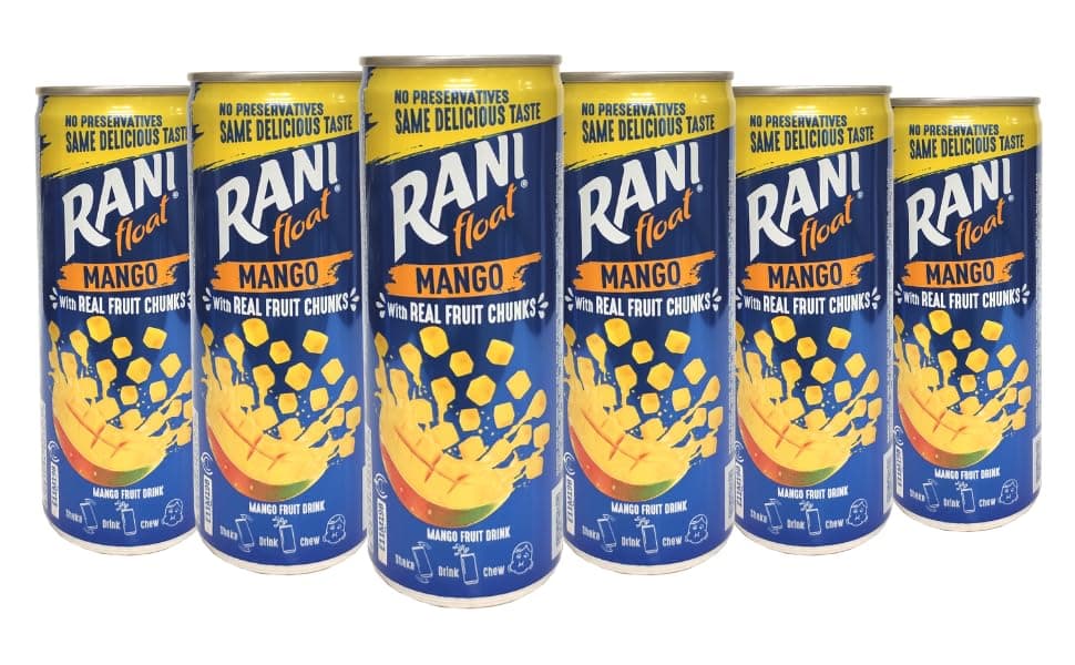 Mango Juice with Real Chunks | Fresh Drink with Natural Mango Pieces | No Added Sugar, Rich in Vitamins - PACK OF 6 (240 ml Each)