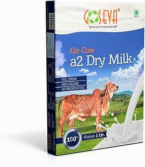 Dry Milk Powder - Premium A2 Desi Gir Cow's Milk 100GM Pack Of 2| High Calcium & Protein | Easy to Prepare Full Cream | 100% Vegetarian | Preserves Freshness | Ideal for Cooking & Baking