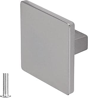 Decoranddecor Calla Square Cabinet Knob Door Pull Handle Kitchen Cupboard Furniture Drawer (1 Pack, Polished Nickel Black)