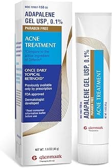 Glenmark Therapeutics Adapalene Gel 0.1% Acne Treatment, Paraben Free Topical Retinoid Cream for Face, Helps Clear and Prevent Acne and Clogged Pores, 45g Tube