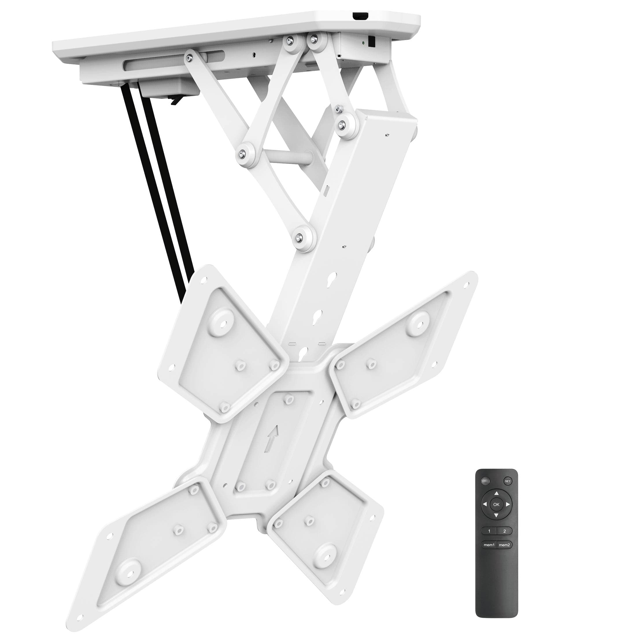 Mount-It! Electric Ceiling TV Mount with Remote Control, Electric Flip Down Folding Roof Mount for 32", 37", 40", 47", 50", 55" Flat Screen TVs and Monitors, White