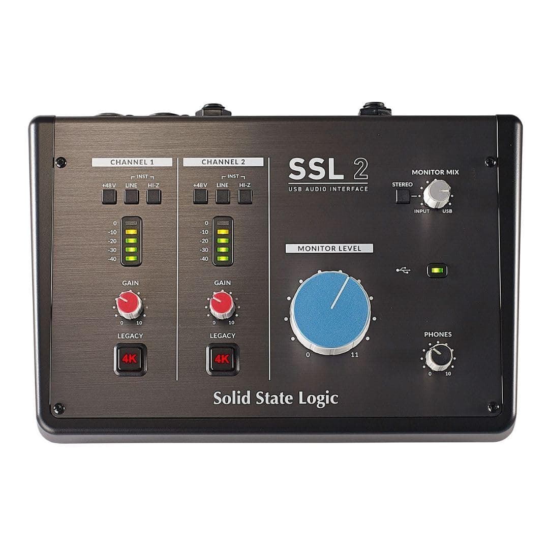 SSL 2 USB Audio Interface - 24 bit/192 kHz, 2-in 2-out, with SSL Legacy 4K Analogue Enhancement and included SSL Software Production Pack