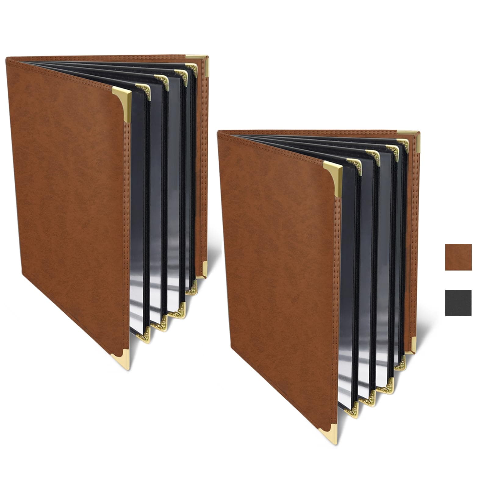 2-Pack Restaurant Menu Covers 8.5 x 11 - Menu Holder 4 Page 8 View, Menu Book Menu Sleeves for Restaurant, Bar, Café