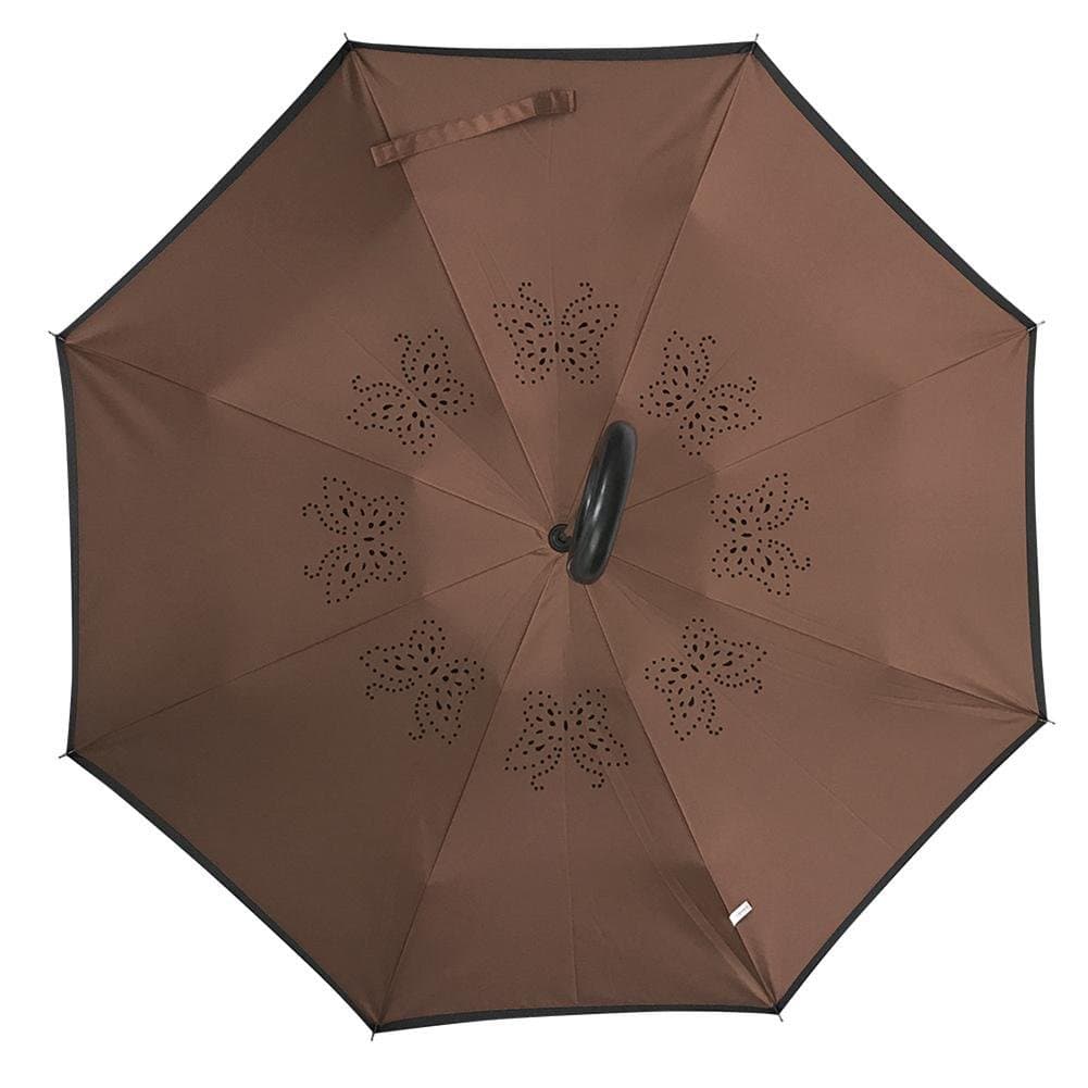WJCXG Double-Layer Hands-Free C Handle Long Handle Umbrella 8 Bone Umbrella Men'S Business Reverse Umbrella