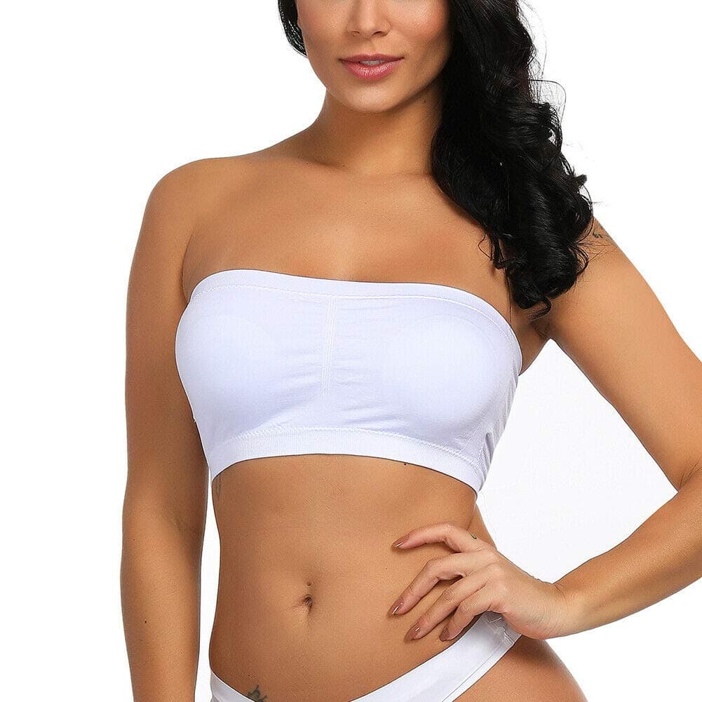BoolavardWomen's Strapless Bra Medium White