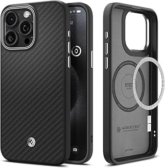 Spigen Enzo Aramid Designed for iPhone 15 Pro Case (2023) [Military-Grade Protection] Compatible with MagSafe - Matte Black