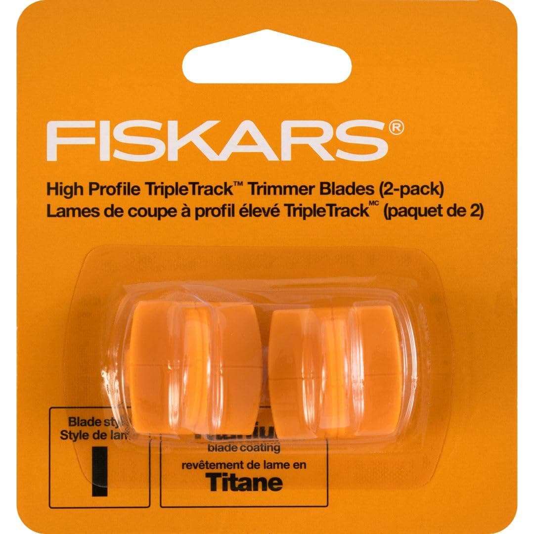 TripleTrack Trimmer Replacement Blades - 2 Pack - High Profile Style I Blades for Cutting and Scoring - Arts and Crafts - Orange