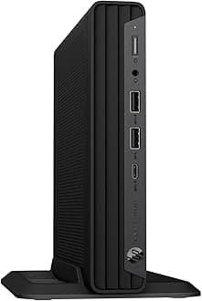 Elite Mini 800 MFF Desktop Computer for Business, Intel Core i9-14900, with 32GB DDR5 RAM, 1TB PCIe SSD, 2 DisplayPort, WiFi 6, RJ-45, wired Keyboard & Mouse & Stand, Windows 11 Pro, Carbon Black