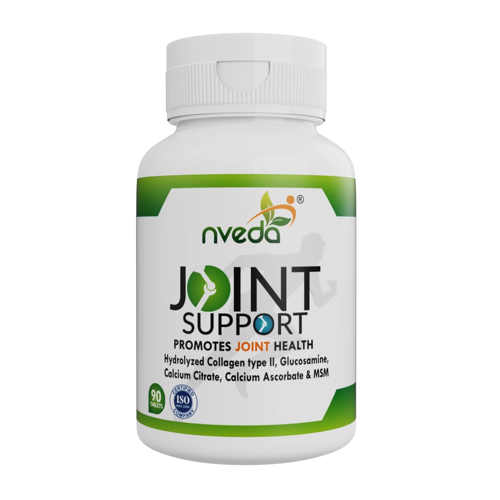 Nveda Joint Support Tablets with Collagen Type 2, Glucosamine, Calcium & MSM | Joint Pain Relief, Cartilage & Bone Strength Support Supplement | Joint Mobility & Arthritis Support for Men & Women | 90 Tablets