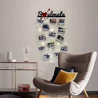 VAH Soulmate Black Wooden Photo Frame with LED Light - photo wall hanging, hanging photo frames for wall decoration, moments wall hanging photos hanging for wall decoration,photo frames with light