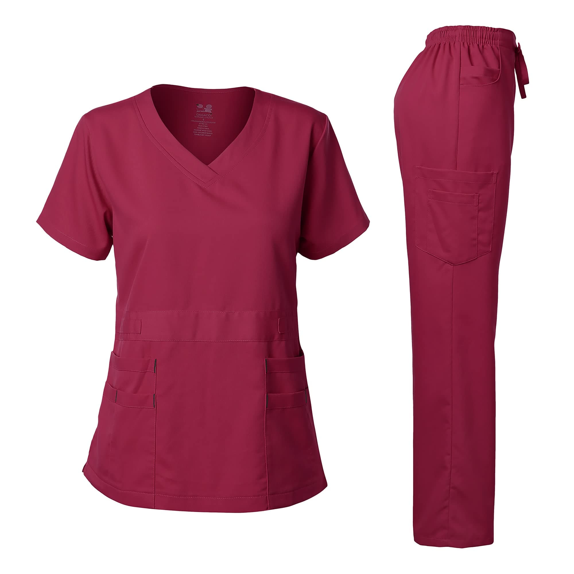 Dagacci Medical Uniform Natural Stretch Premium Women's Scrubs Set Stretch Ultra Soft Top and Pants