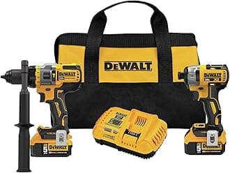 DEWALT DCK2100P2 20V MAX Brushless Cordless 2-Tool Kit Including Hammer Drill/Driver with FLEXVOLT Advantage