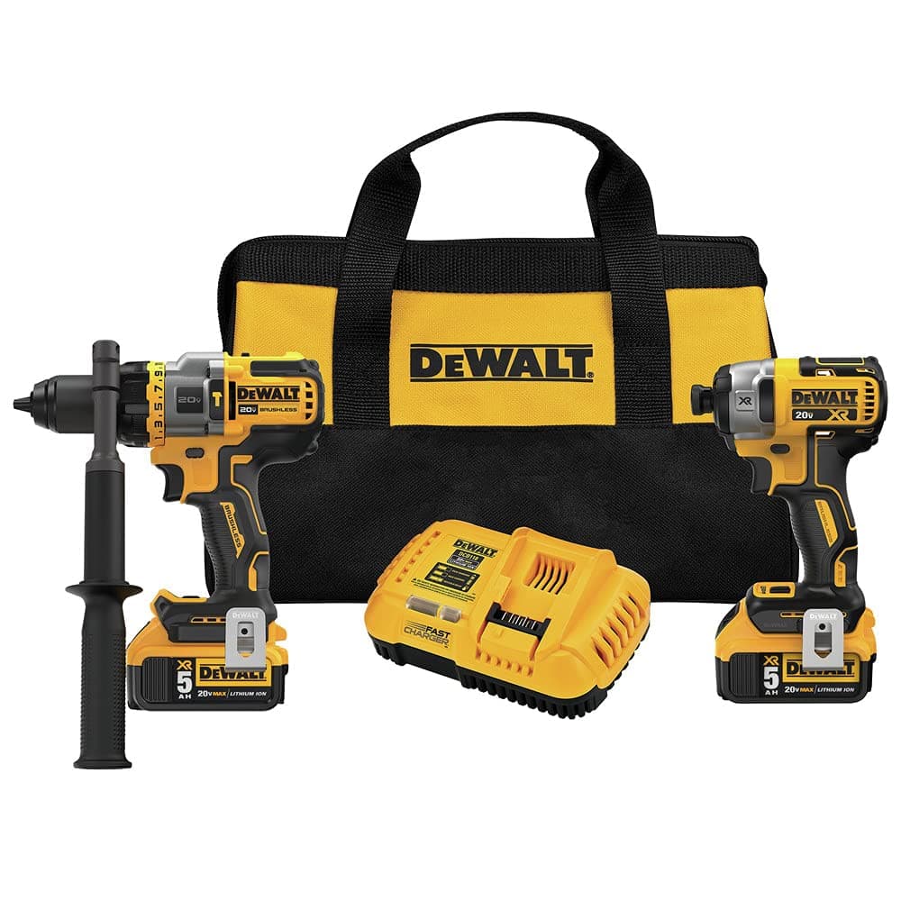 FLEXVOLT ADVANTAGE 20V MAX* Combo Kit with Hammer Drill & Impact Driver, 5.0-Ah, 2-Tool (DCK2100P2)
