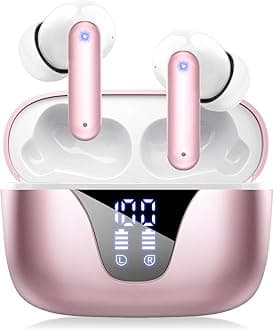 ZIUTY Wireless Earbuds Bluetooth Headphones, 50H Playtime Ear Buds with Mic, LED Digital Display Charging Case, IPX7 Waterproof, Deep Bass Stereo, in-Ear Earphone for iPhone Andriod Phone