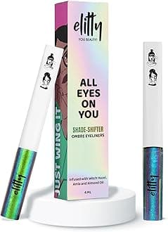Elitty Northern Star Ombre Waterproof Liquid Eyeliner Combo (Pack of 2) | Holographic Shades (Purple-Blue, Green-Blue) | Lasts Upto 12 Hrs | 4 ML Each