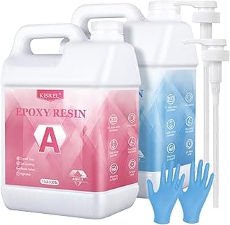 KISREL Epoxy Resin 2 Gallon - Crystal Clear Art Resin Kit - No Yellowing, No Bubble, Easy to Use for Casting, Coating, Art, Craft, Jewelry Making, Woodworking, Countertop